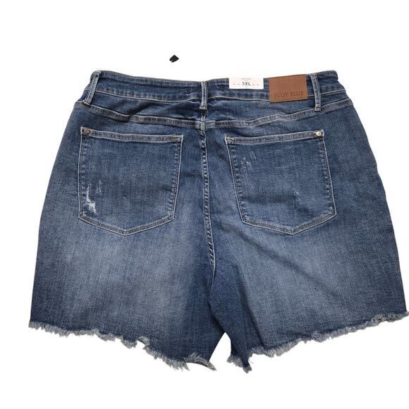 Judy Blue 3XL Cut off Raw Hem tummy Control Distressed Shorts Vacation Resort - Picture 2 of 12